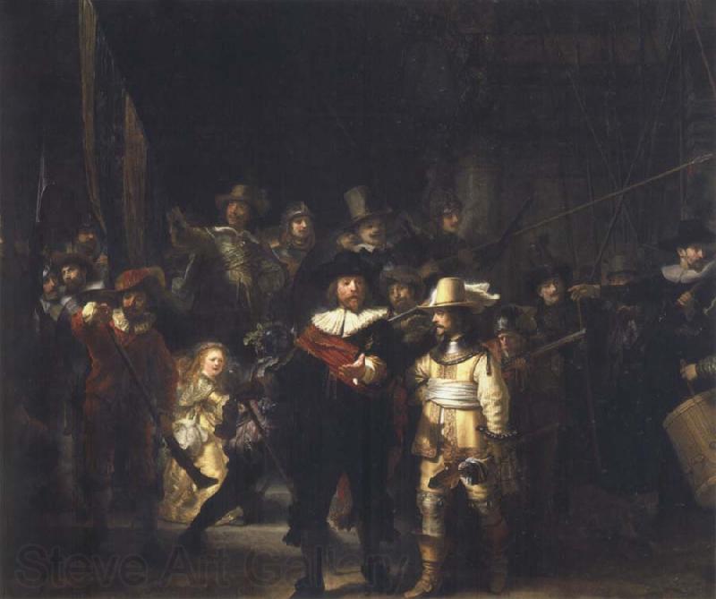 REMBRANDT Harmenszoon van Rijn The Militia Company of Frans Banning Cocq,Known as The Night Watch Spain oil painting art